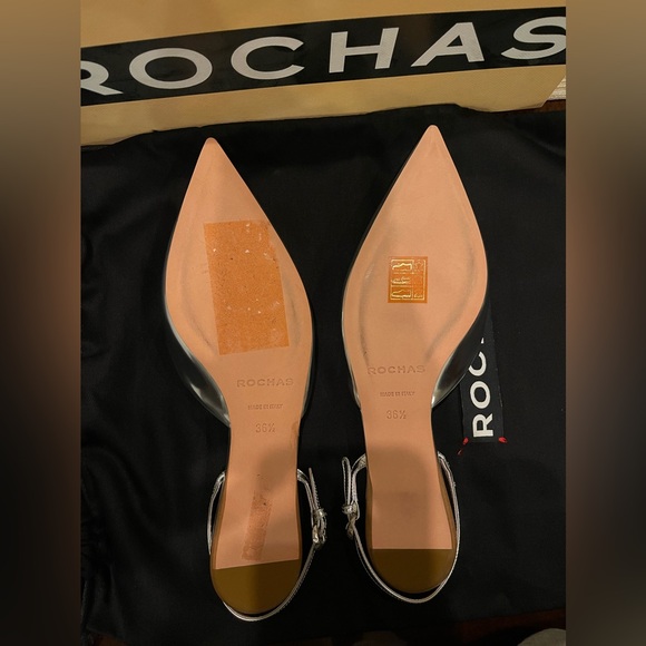 Rochas Metallic Silver Sandals - Picture 2 of 4